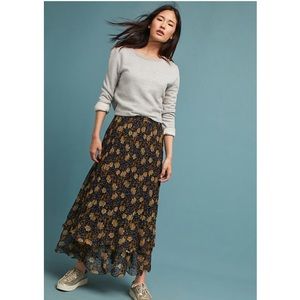 ANTHROPOLOGIE: Pleated Floral Skirt